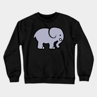 Blue Gray Elephant Cartoon Design Crewneck Sweatshirt